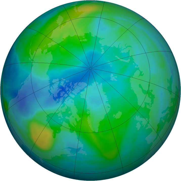 Arctic ozone map for 12 October 2006